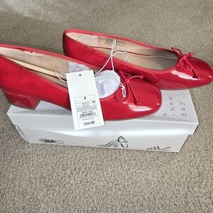 A New Day Women's Glossy Red Loafers